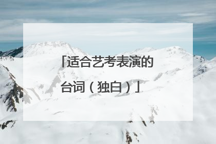 适合艺考表演的台词(独白)