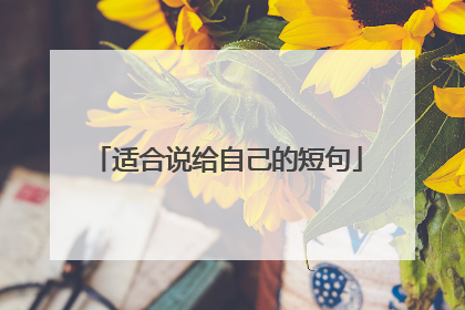 适合说给自己的短句