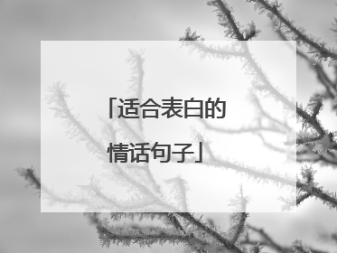 适合表白的情话句子