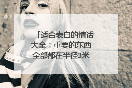 适合表白的情话大全：重要的东西全部都在半径3米之内，其中有你