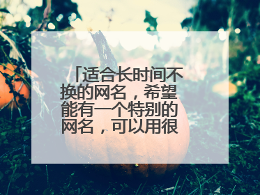 适合长时间不换的网名，希望能有一个特别的网名，可以用很久不用换的
