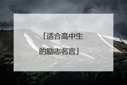 适合高中生的励志名言