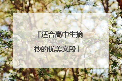 适合高中生摘抄的优美文段