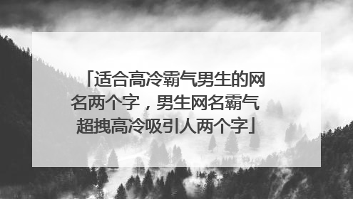 适合高冷霸气男生的网名两个字,男生网名霸气超拽高冷吸引人两个字