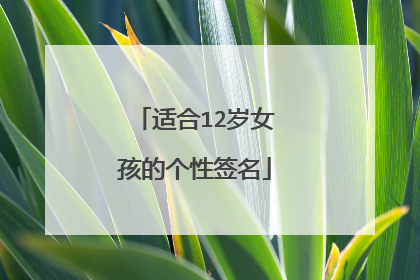 适合12岁女孩的个性签名