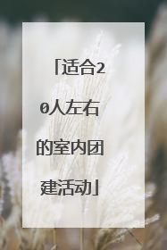 适合20人左右的室内团建活动