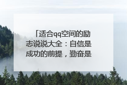 适合qq空间的励志说说大全：自信是成功的前提，勤奋是成功的催化