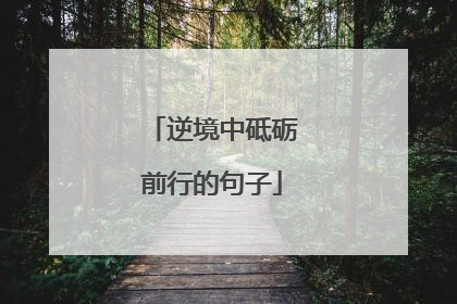 逆境中砥砺前行的句子