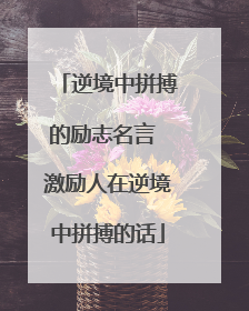 逆境中拼搏的励志名言 激励人在逆境中拼搏的话