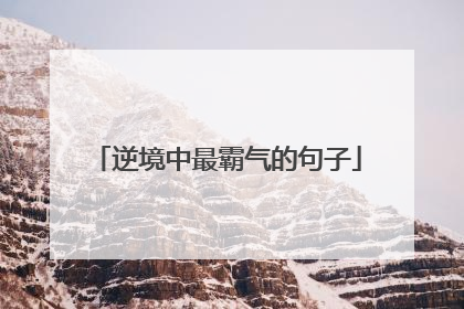 逆境中最霸气的句子