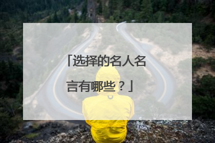 选择的名人名言有哪些？