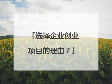选择企业创业项目的理由？