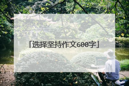 选择坚持作文600字