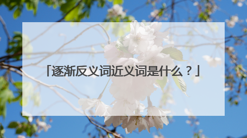 逐渐反义词近义词是什么？