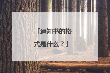 通知书的格式是什么?