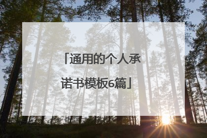 通用的个人承诺书模板6篇