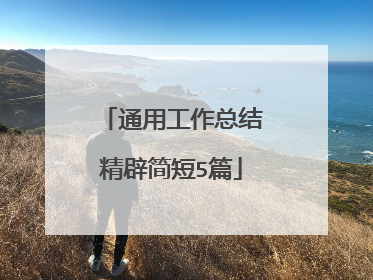 通用工作总结精辟简短5篇