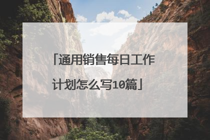 通用销售每日工作计划怎么写10篇