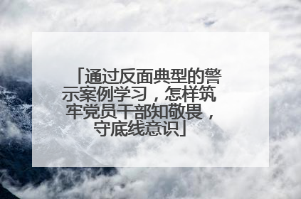 通过反面典型的警示案例学习,怎样筑牢党员干部知敬畏,守底线意识