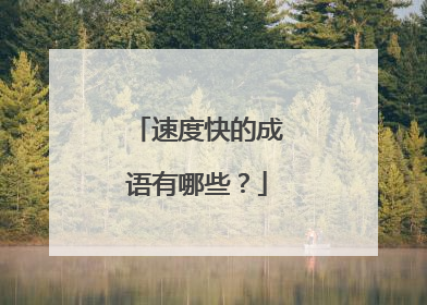 速度快的成语有哪些？