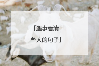 遇事看清一些人的句子