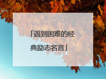 遇到困难的经典励志名言
