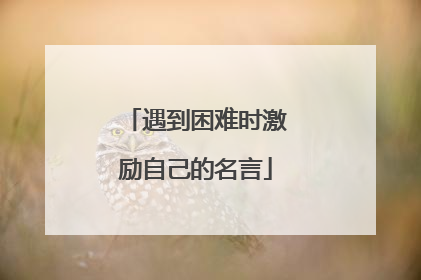 遇到困难时激励自己的名言