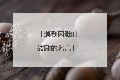 遇到困难时鼓励的名言