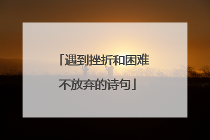 遇到挫折和困难不放弃的诗句