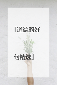道德的好句精选