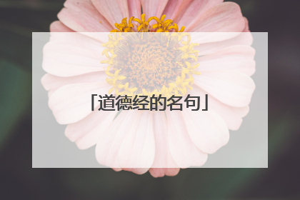 道德经的名句