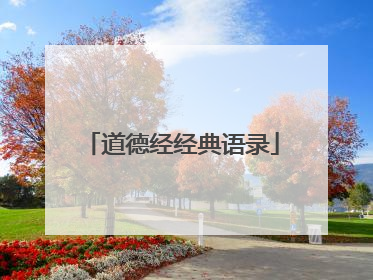 道德经经典语录