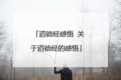 道德经感悟 关于道德经的感悟
