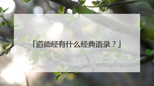 道德经有什么经典语录？
