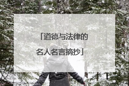 道德与法律的名人名言摘抄