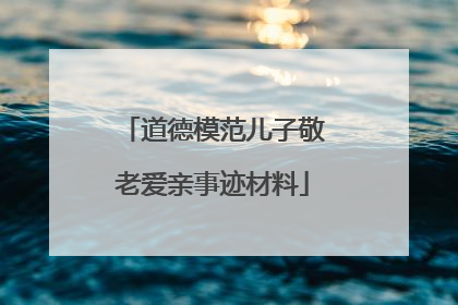 道德模范儿子敬老爱亲事迹材料