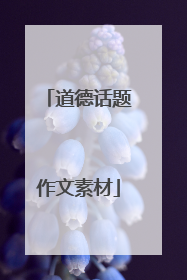 道德话题作文素材