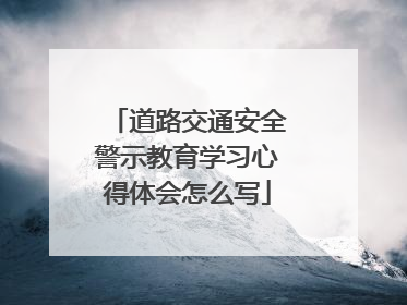 道路交通安全警示教育学习心得体会怎么写