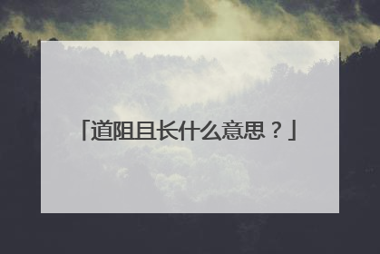道阻且长什么意思?