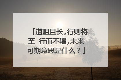 道阻且长,行则将至 行而不辍,未来可期意思是什么?