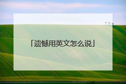 遗憾用英文怎么说