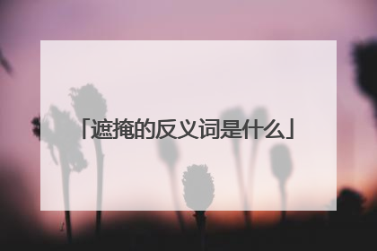 遮掩的反义词是什么