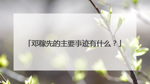 邓稼先的主要事迹有什么?