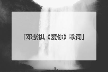 邓紫棋《爱你》歌词