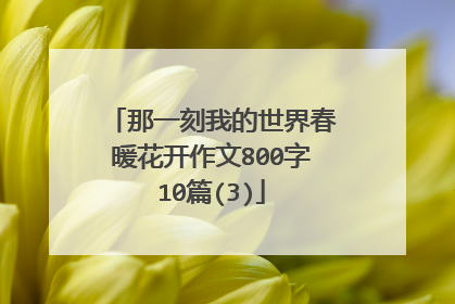 那一刻我的世界春暖花开作文800字10篇(3)