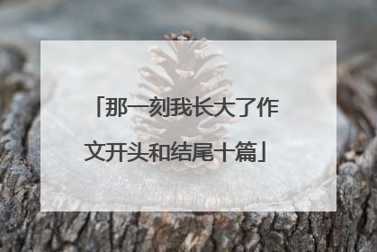 那一刻我长大了作文开头和结尾十篇