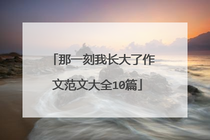 那一刻我长大了作文范文大全10篇