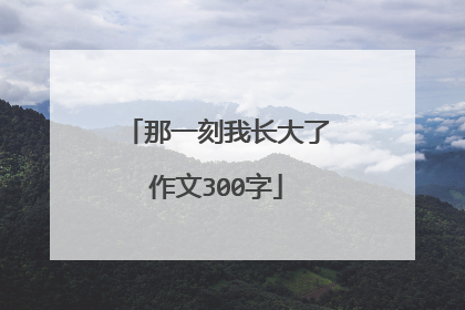 那一刻我长大了作文300字
