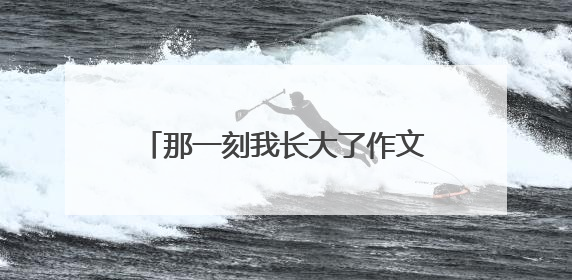 那一刻我长大了作文400字以上十篇