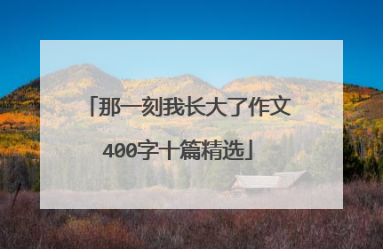 那一刻我长大了作文400字十篇精选